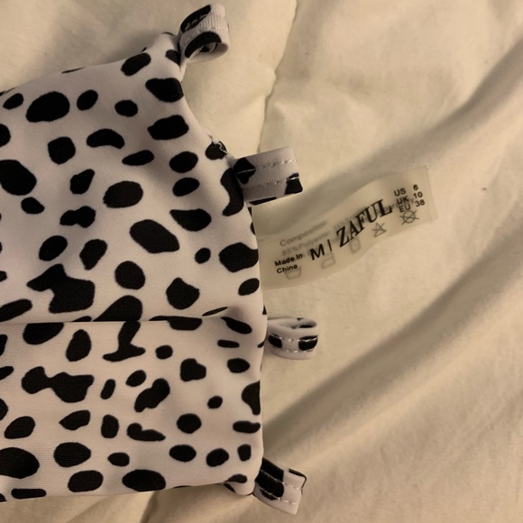 Dalmatian spotted bikini top with strap that is tie-able - Picture 2 of 4